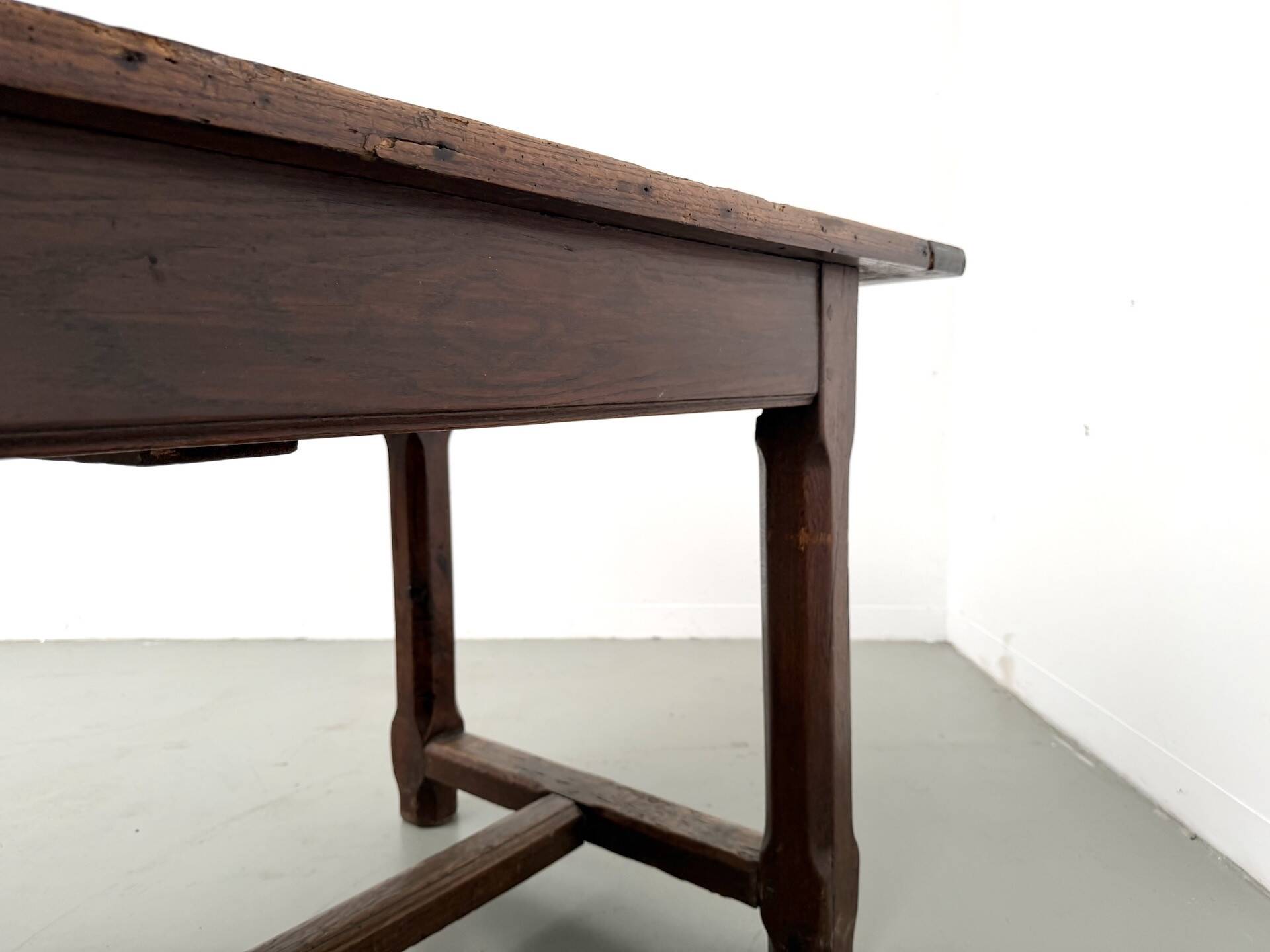 Farmhouse table, solid oak, 20th century.