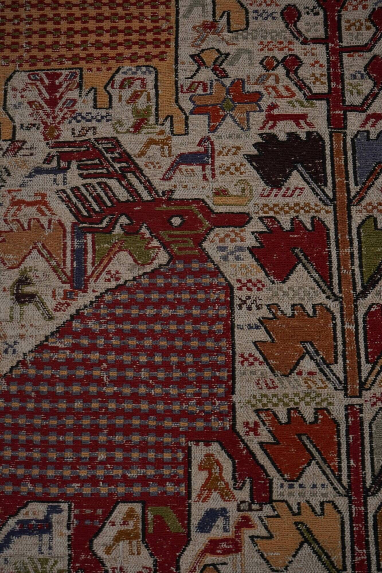 Vintage Turkish kilim, handwoven, 114x217 cm.