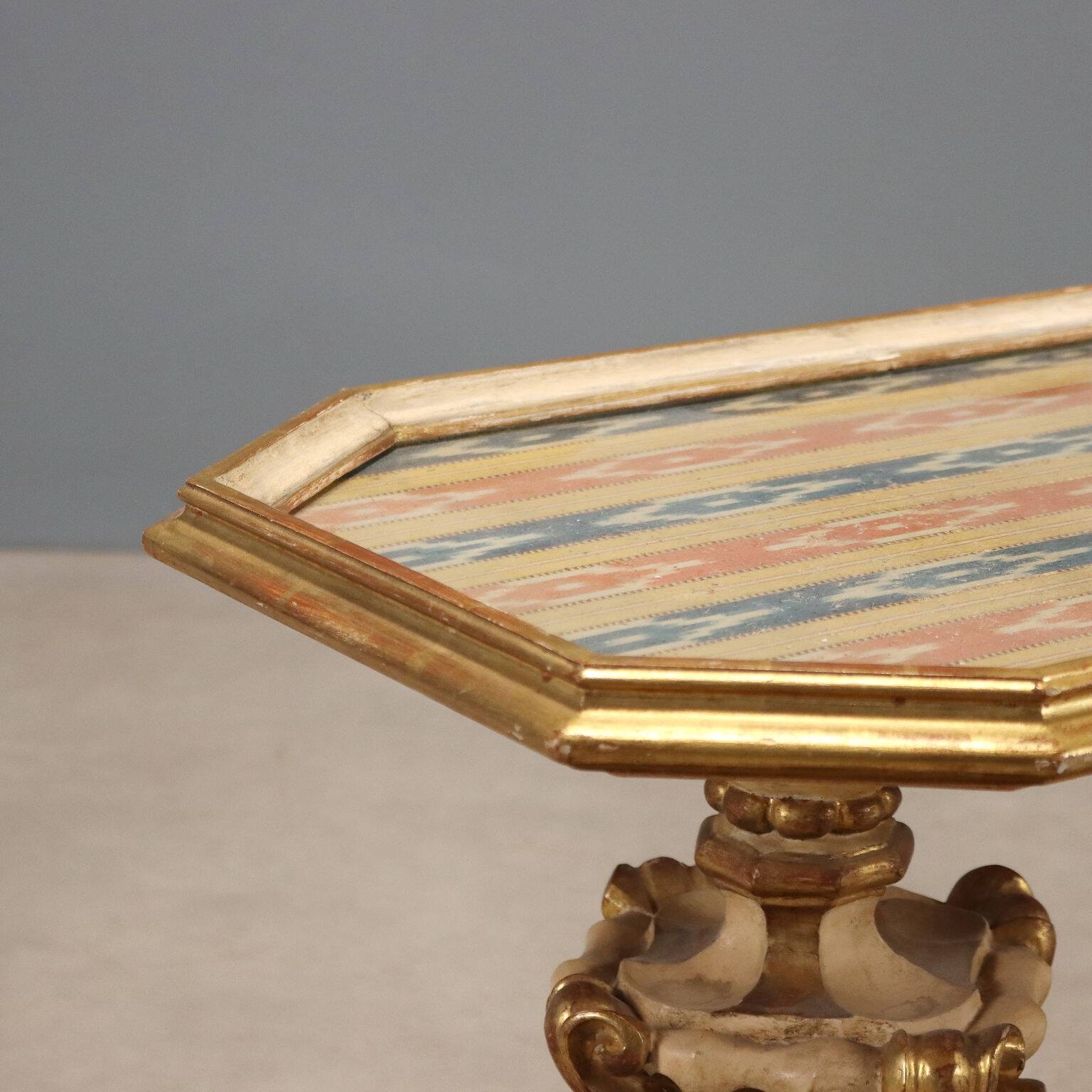 Antique baroque-style coffee table in wood, 19th century