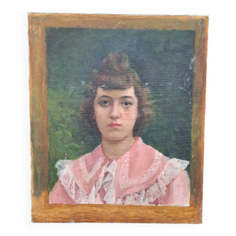 Portrait de jeune bourgeoise sur toile