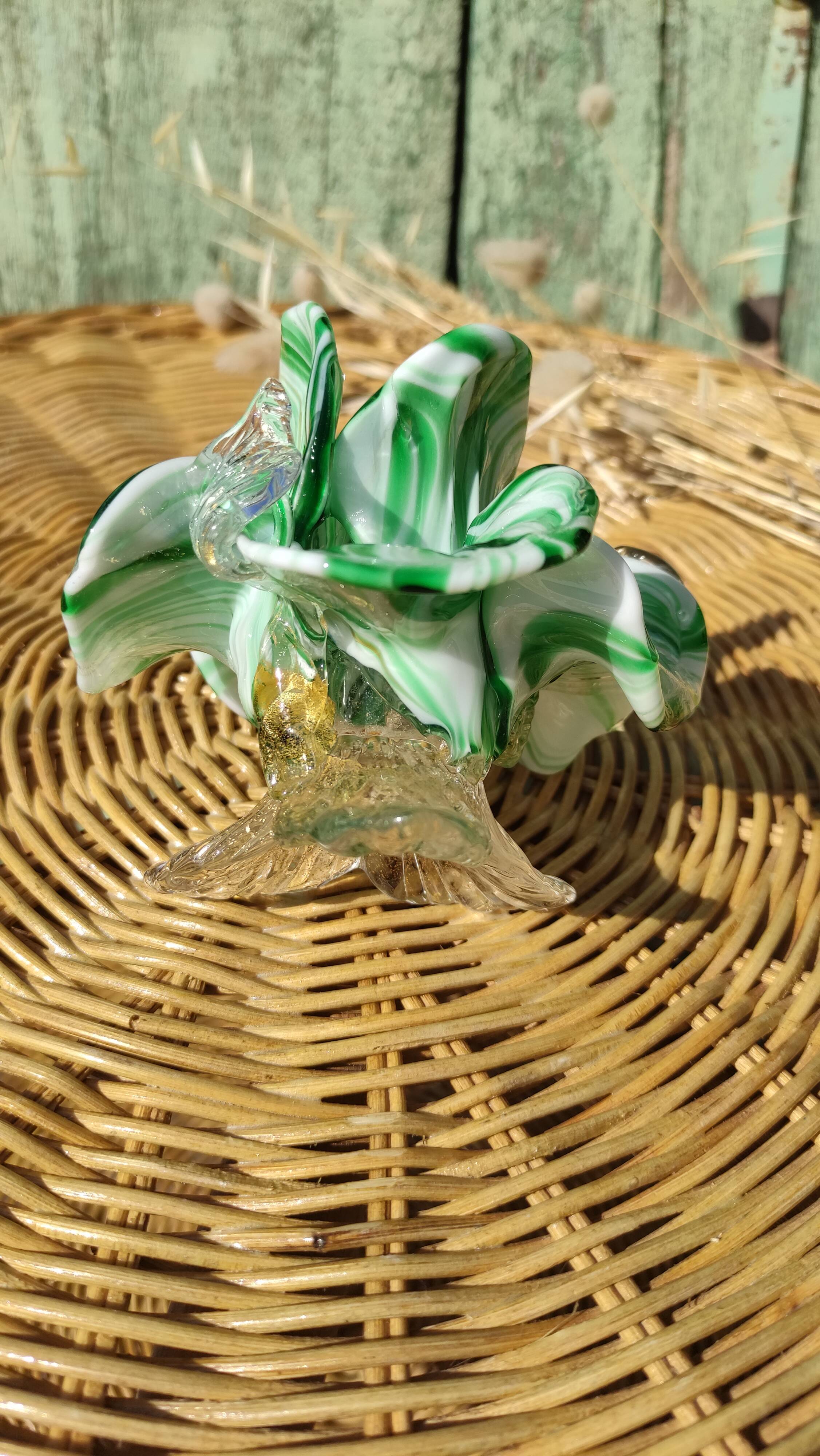 Handcrafted candle holder in Murano glass, unique piece