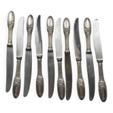 Service de 10 couteaux art nouveau métal argenté
