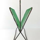 Vintage 1950s metal and scoubidou magazine rack