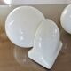 Pair of streamline opaline wall lights from the 80s