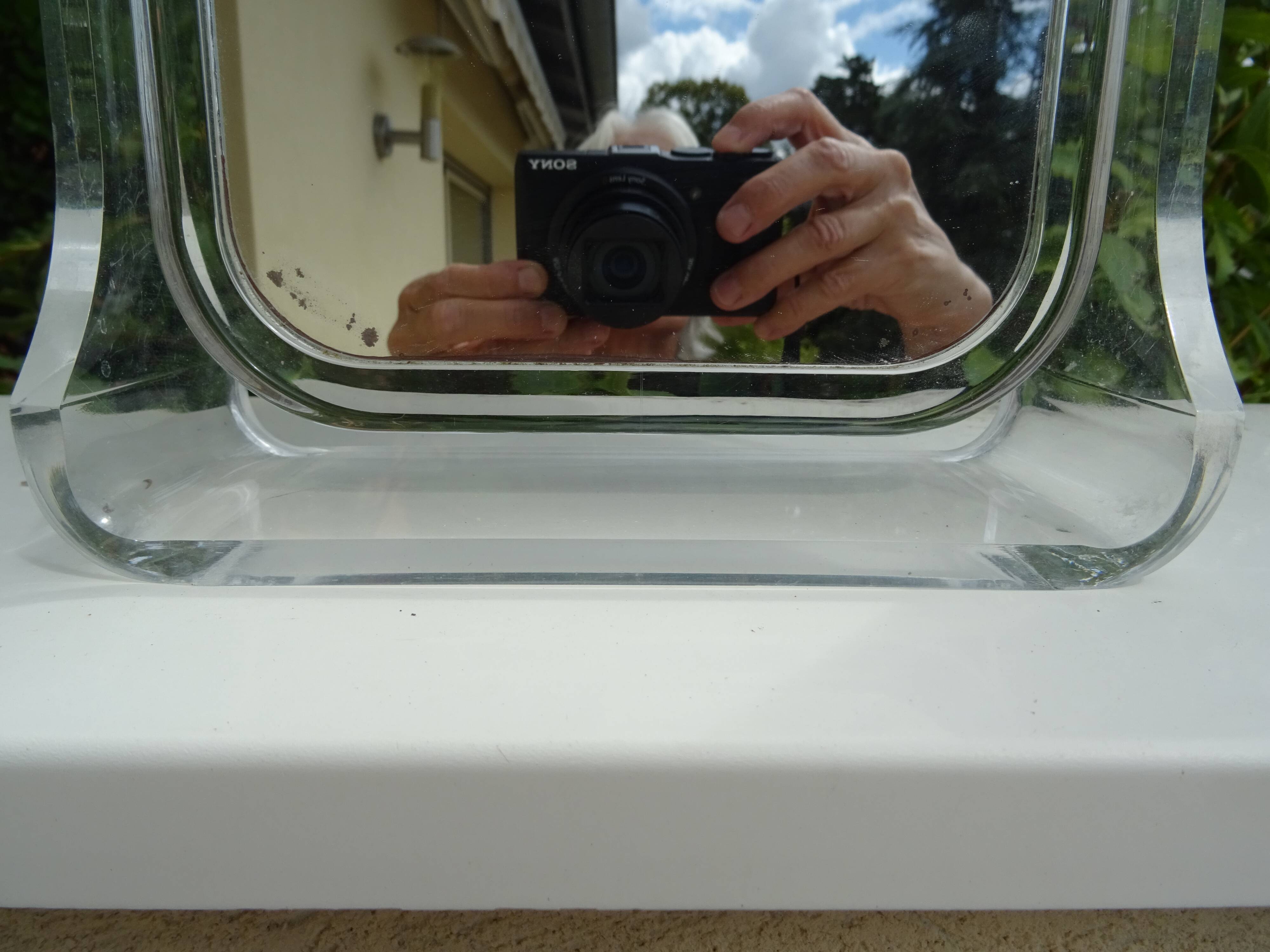Vintage double-sided plexiglass mirror from the 60s/70s