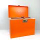 1970 - Orange binder suitcase with hanging folder archive