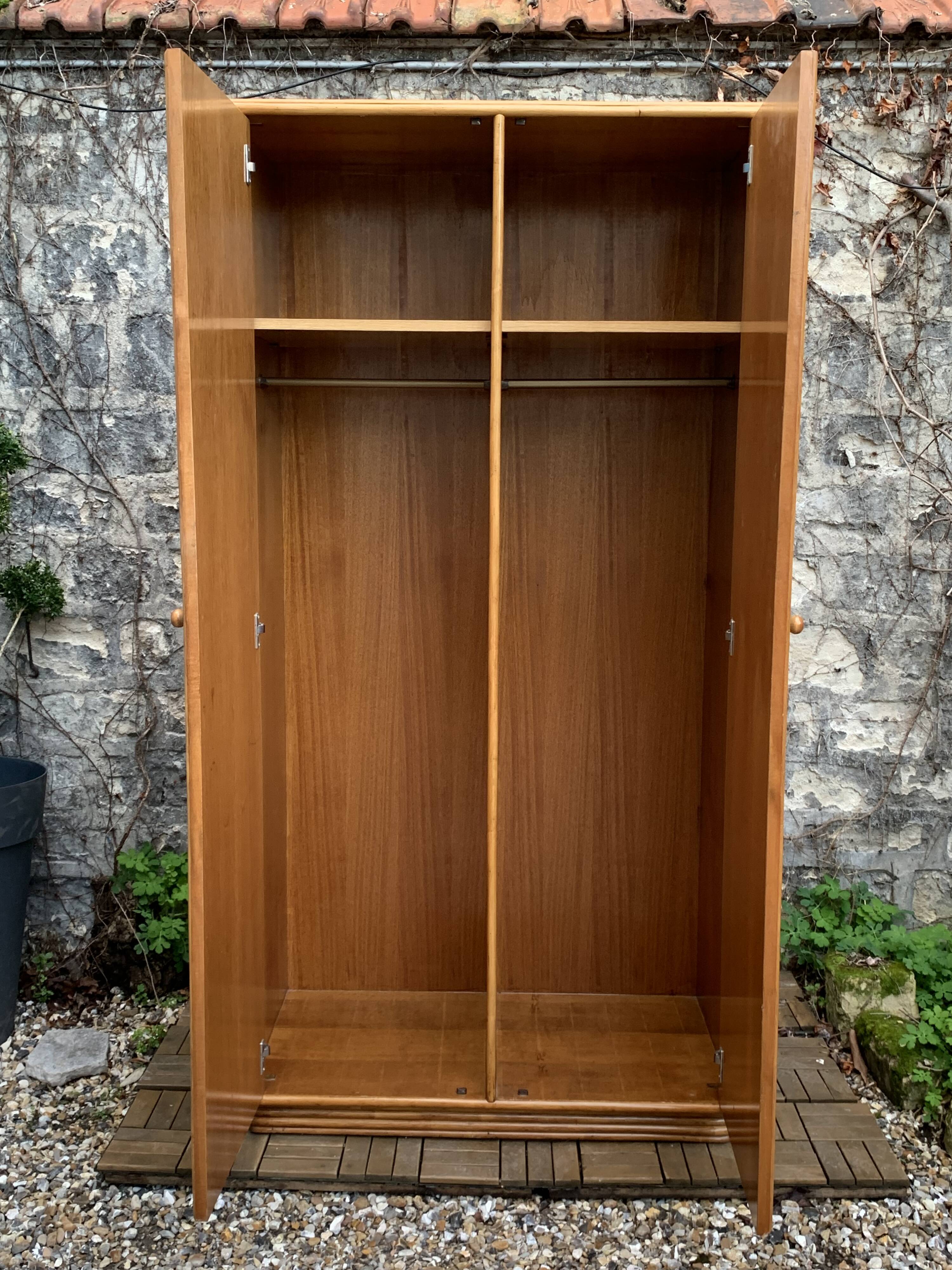 Vintage rattan and woven wicker wardrobe 1970s