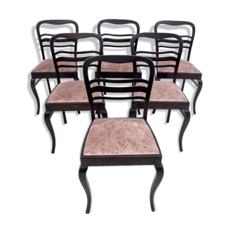 Set of six oak chairs, Poland, 1930s.