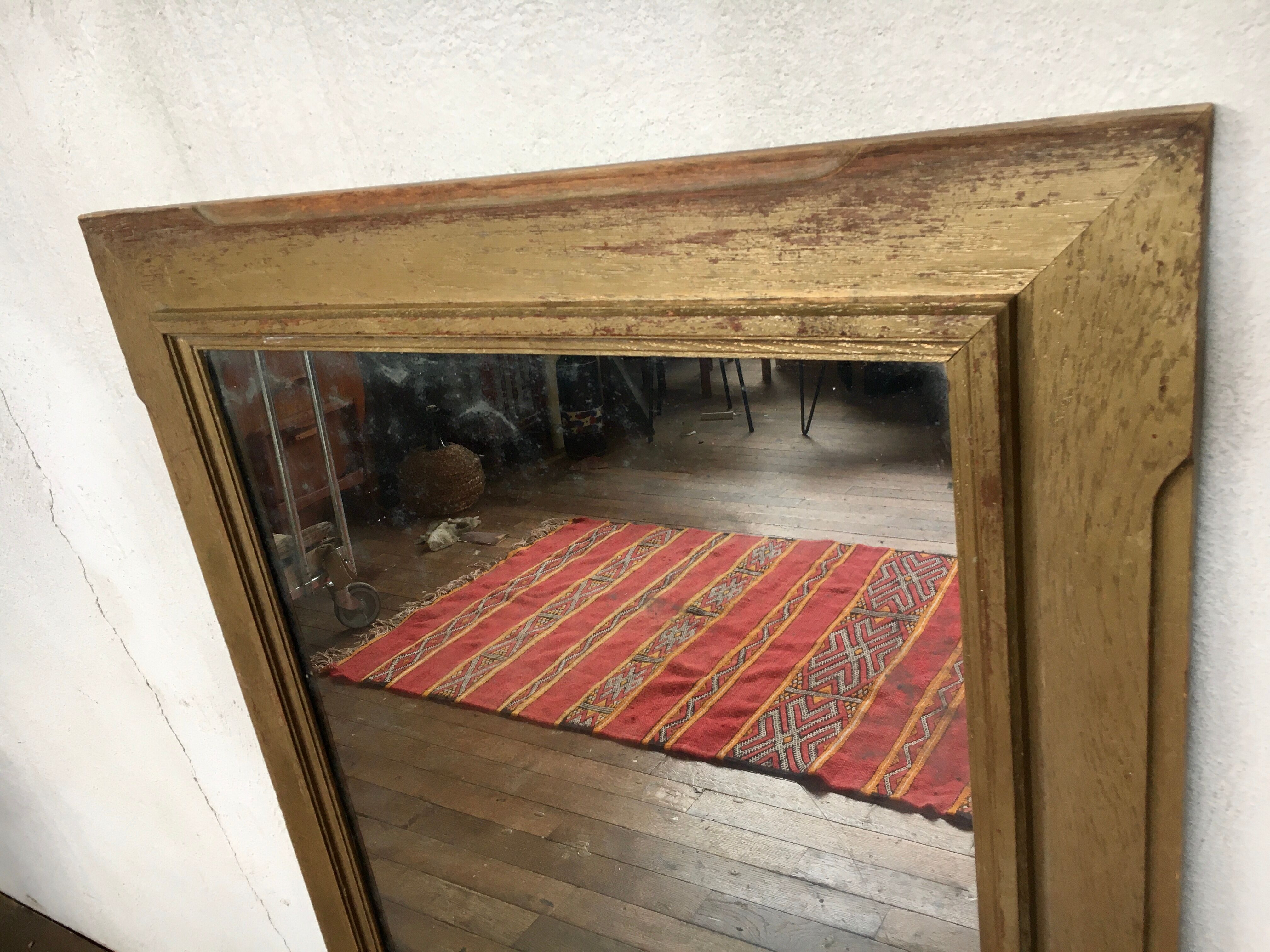 Vintage 1960 gilded wooden mirror