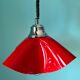 Ceiling pendant lamp / vintage and retro ceiling lamp / 1970s / red colour