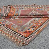 Oriental Kilim Rug Shiraz Gashgai Antique: 1.50 X 2.85 Metres