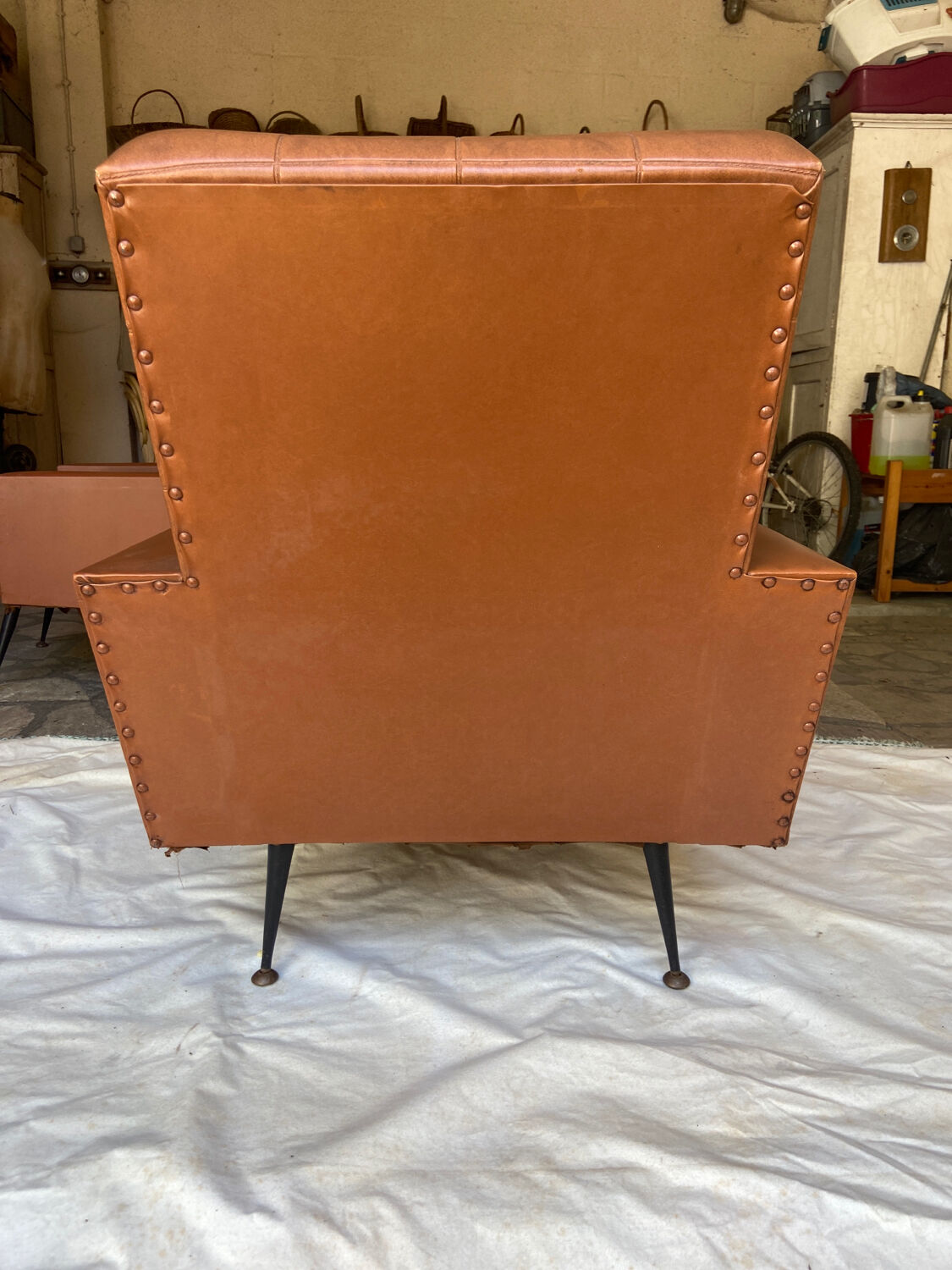 Pair of skaï armchairs