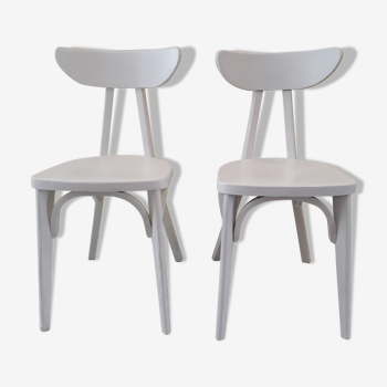 Paire de chaises bistrot Luterma banane blanches