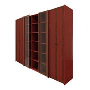 Mid-Century Afra & Tobia Scarpa Italian Red Lacquer 1960s Modular Wall Unit