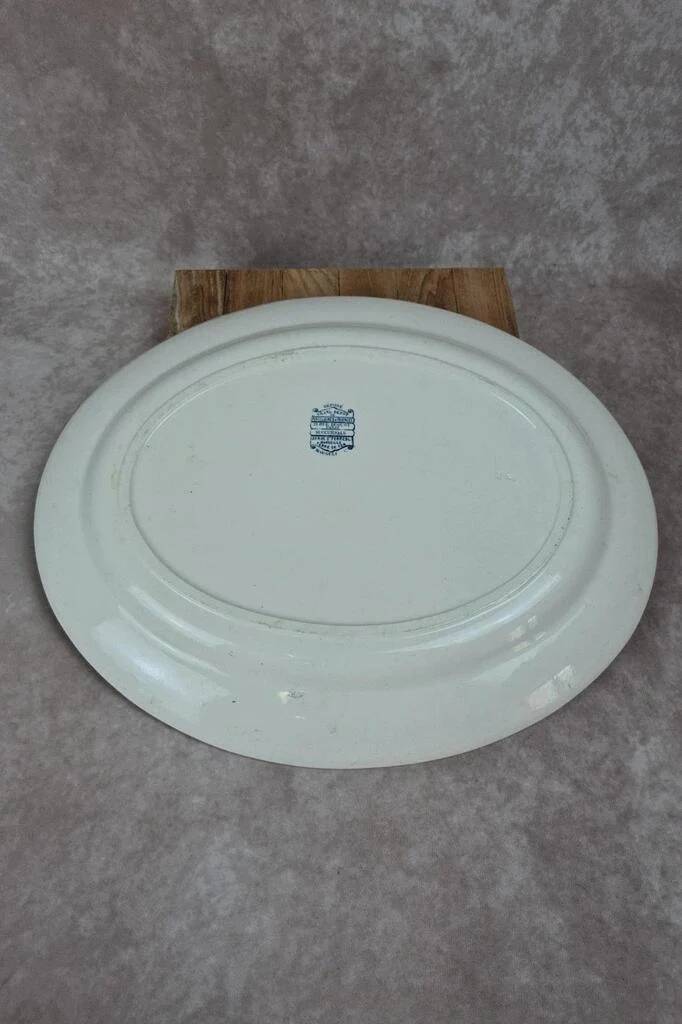 Large antique oval dish 🌿 Ironstone – Grand Dépôt Paris – 19th century