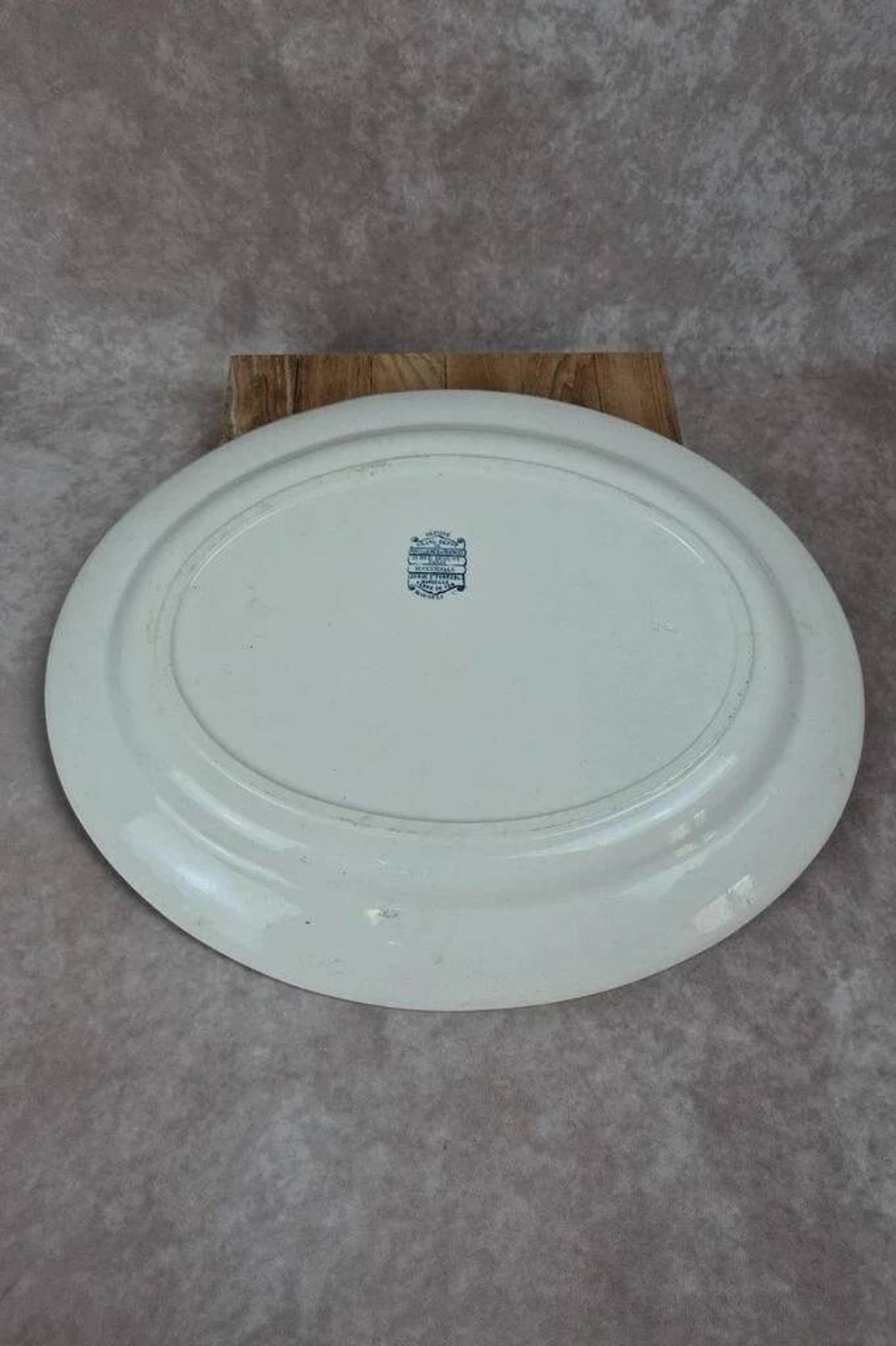 Large antique oval dish 🌿 Ironstone – Grand Dépôt Paris – 19th century