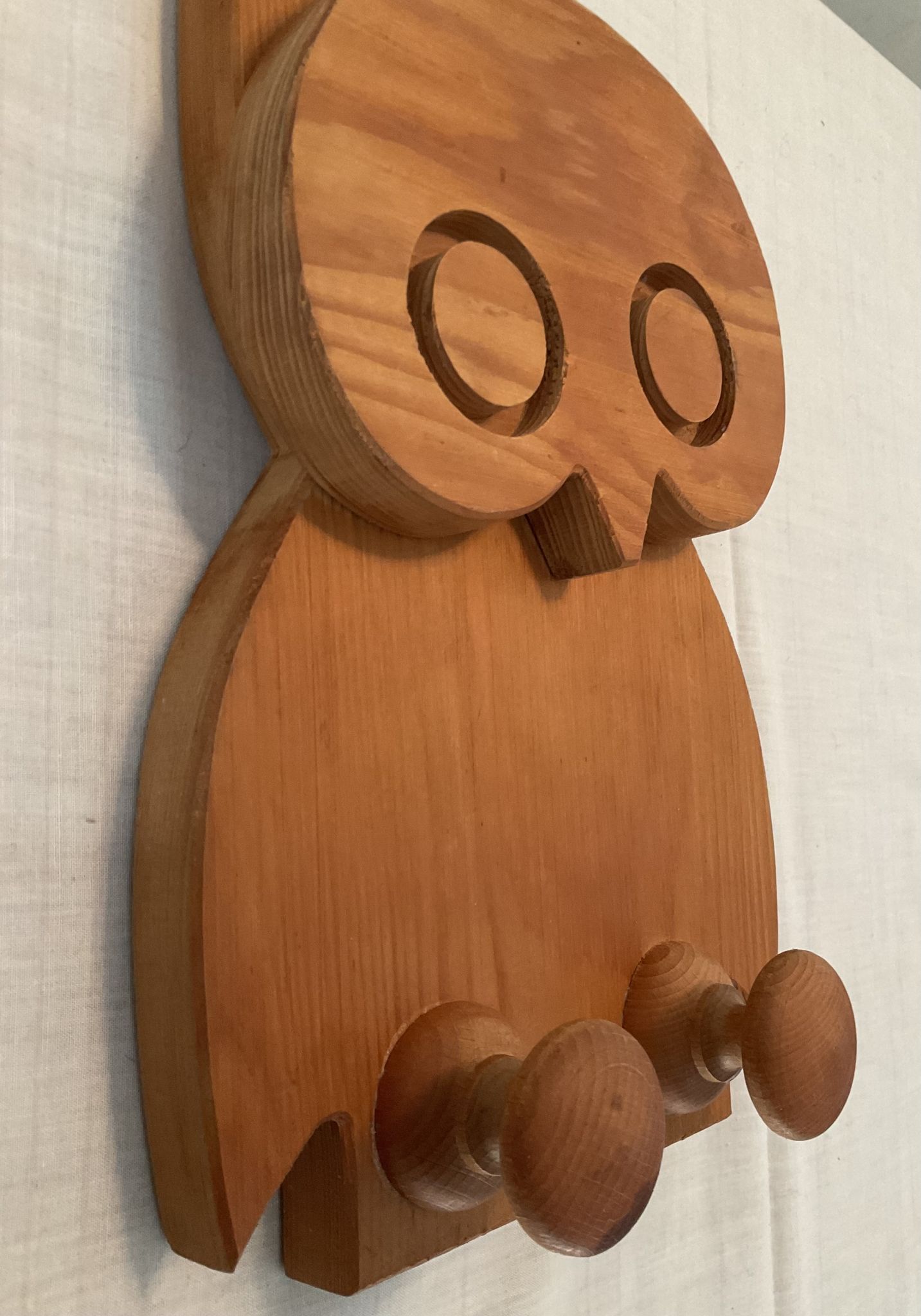 Porte manteau vintage hibou en bois