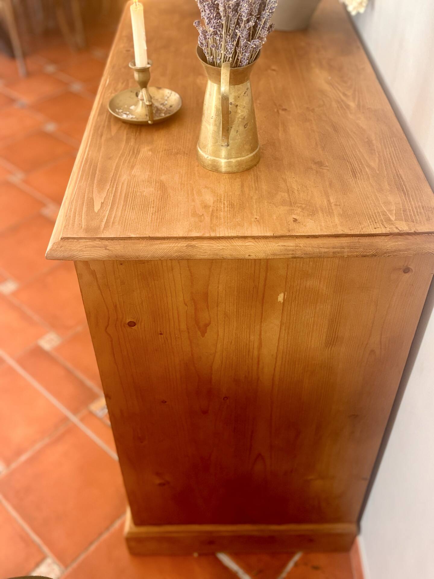 Vintage Solid Pine Commode Restored - Rustic Elegance