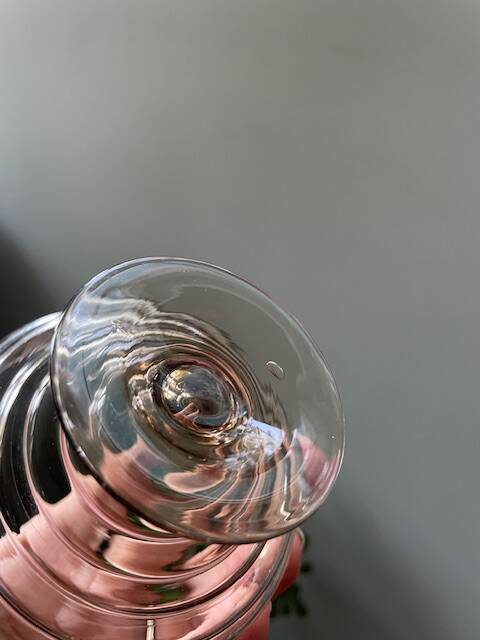 6 vintage glass ice cream or fruit cups or trou normand in blown brown glass.