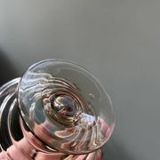 6 vintage ice cream coupes, blown glass brown fruit