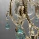Vintage Crystal Beaded Pendant Light with Murano Glass Drops, Italy