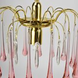 Chandelier pampilles pearl pink.