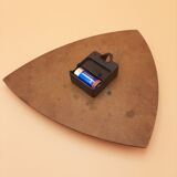 Triangular clock in red formica