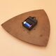 Triangular clock in red formica