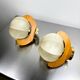 Pair of cocoon sconces with pine, Italy, 1970