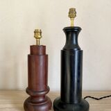 Wooden lamp, 2M fabric cable, cotton shade