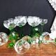 Alsace wine glasses, white wine glasses, green stemmed table glasses.