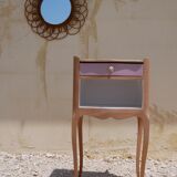 Crude wooden bedside table