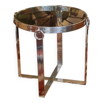 1970s design side table in chromed metal