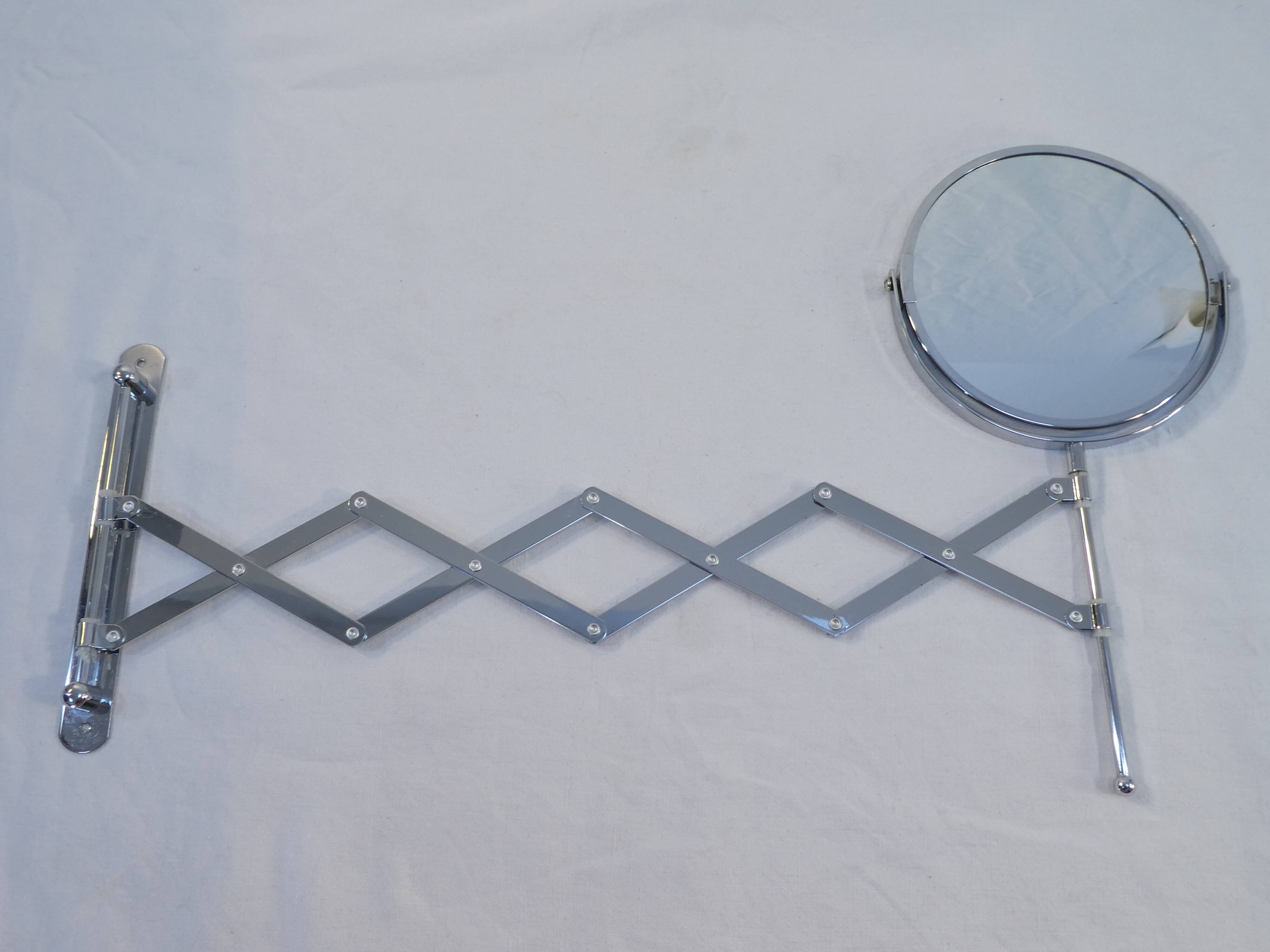 Vintage metal accordion wall mirror