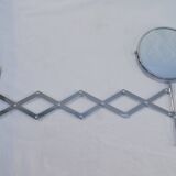 Vintage metal accordion wall mirror