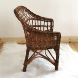 Vintage wicker children's armchair