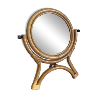 Miroir psyché en rotin vintage