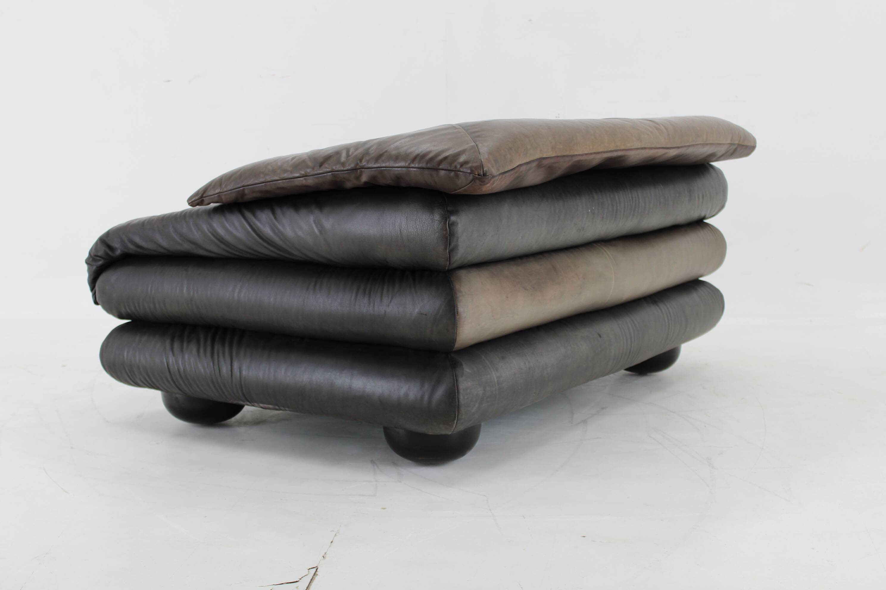 1970s Wiener Werkstätte Brutalist Letaher Adjustable Armchair