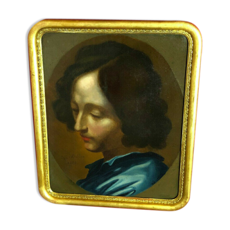 Oil on canvas dated 1854 depicting a portrait of a man signed