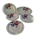 All 7 soup plates, a round deep dish and a flat oval Lunéville