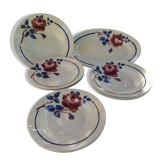 Ensemble de 7 assiettes creuses ,un plat creux rond et un plat ovale Lunéville