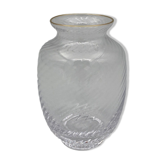 Vase XIXe verre ou cristal rehaut dore belle facture