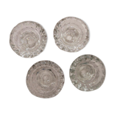 Set of 4 round candle holders in chiseled glass, Luminarc