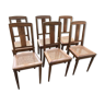 6 chaises cannées époque Art Déco