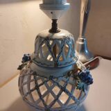 Openwork lamp base from the Malicorne Art pottery