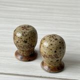 Set of two pyrite stoneware pepper pots