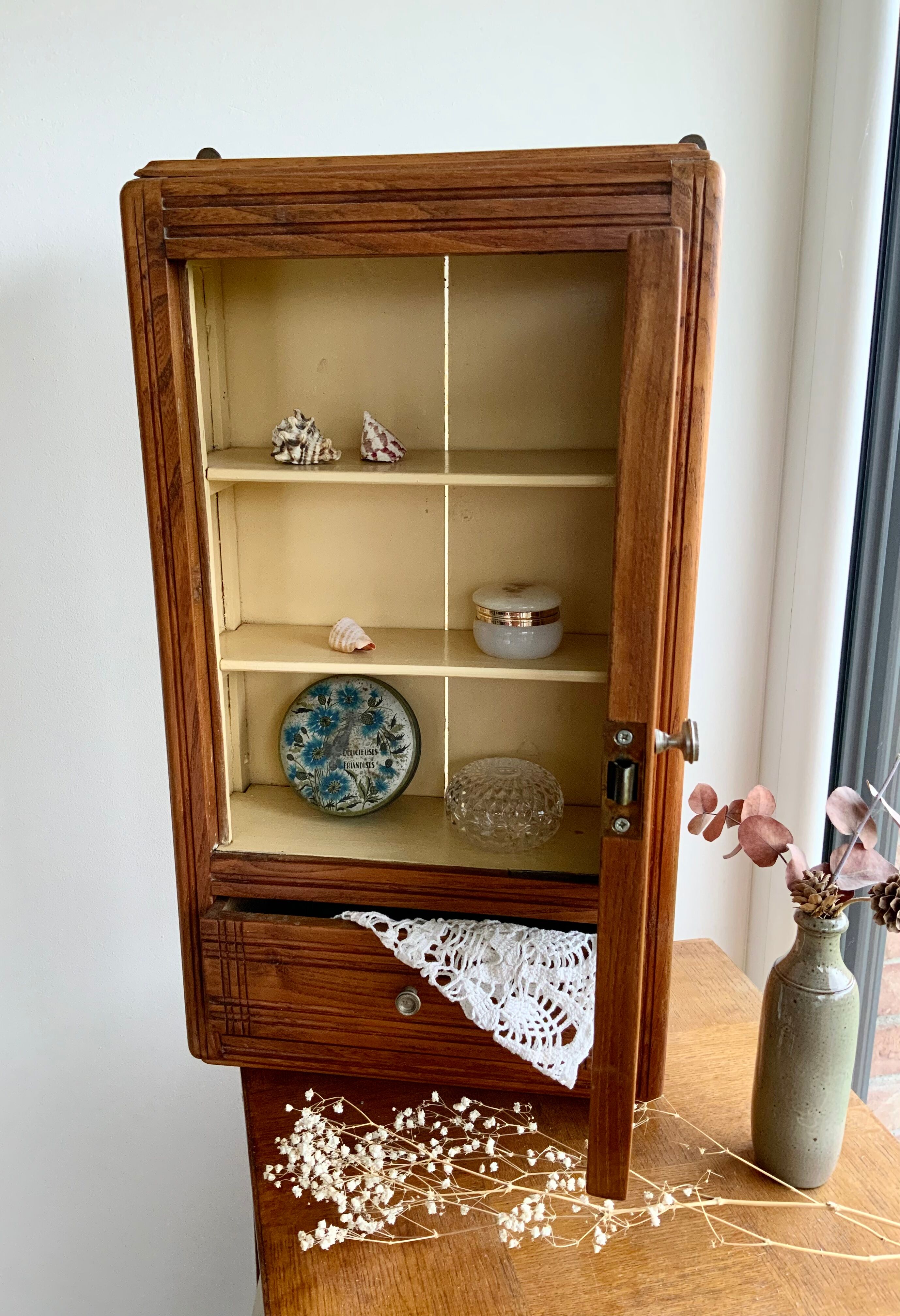 Antique toilet cabinet