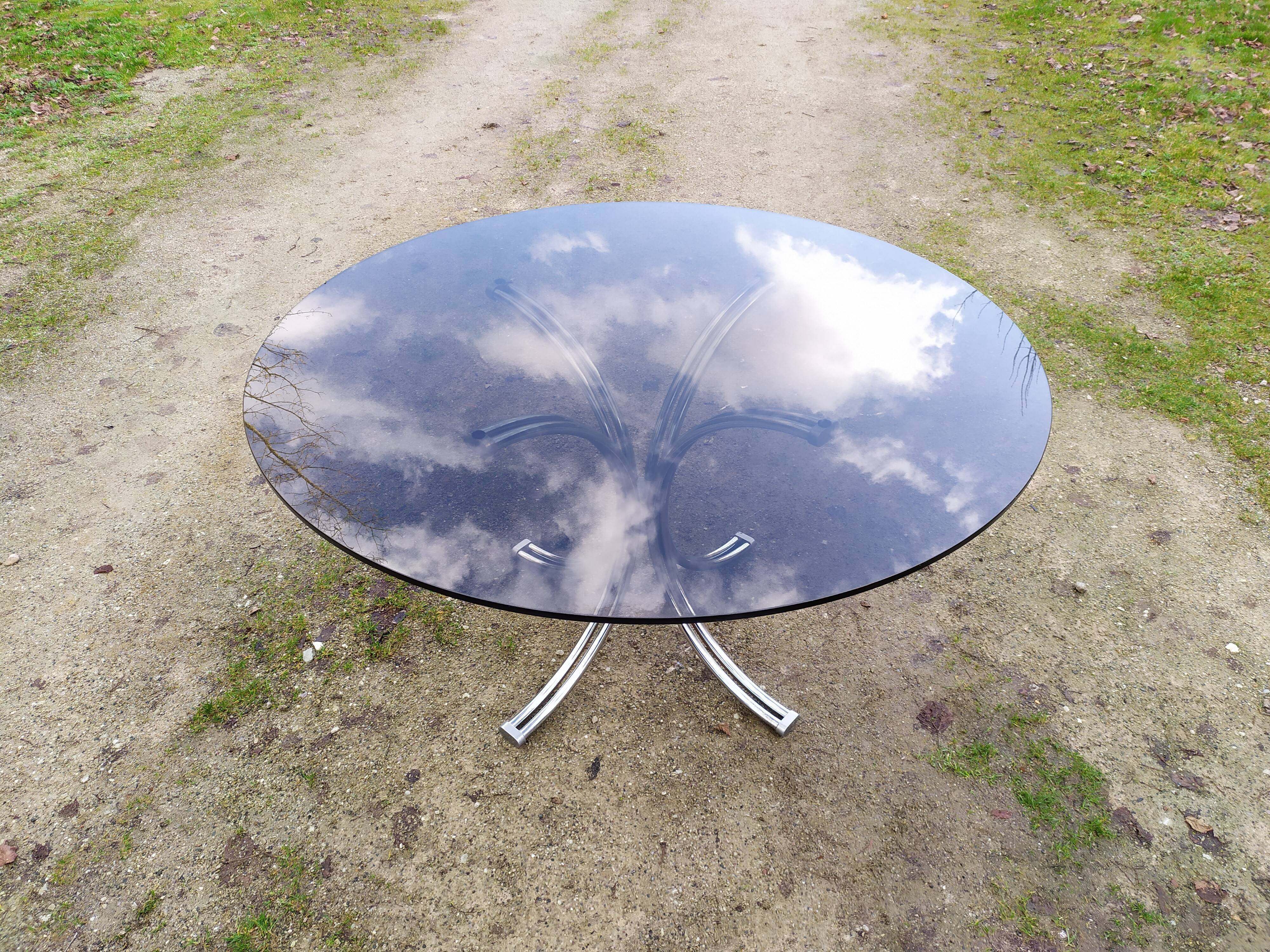 Glass dining table 70s - 130 cm
