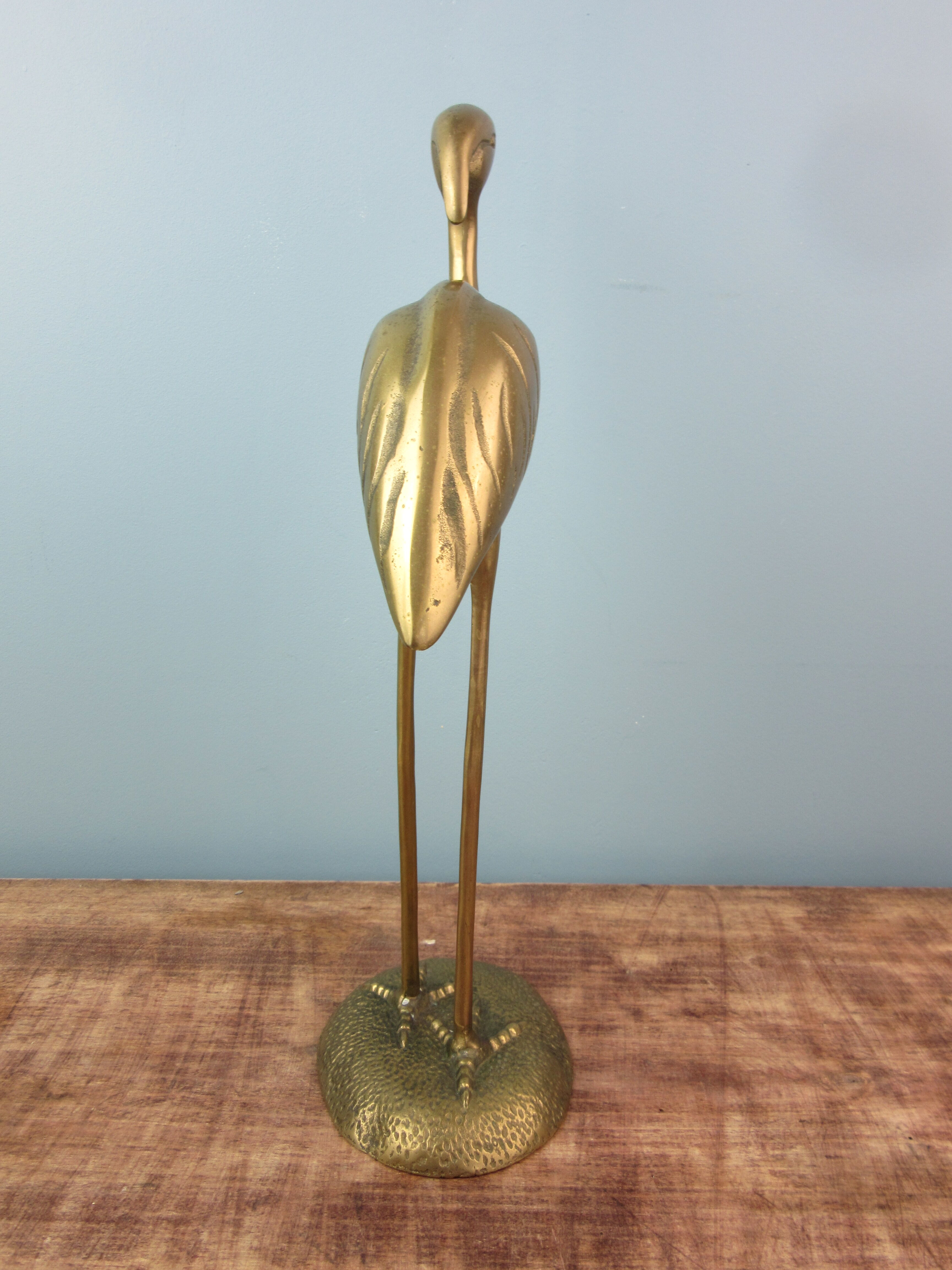 Vintage brass heron