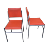 Paire chaises orange vintage années 70/80